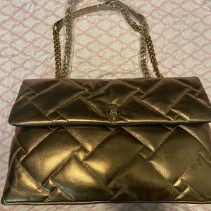 ***NEW*** Kurt Geiger Kensington Bag XXL Soft Metallic Gold Leather